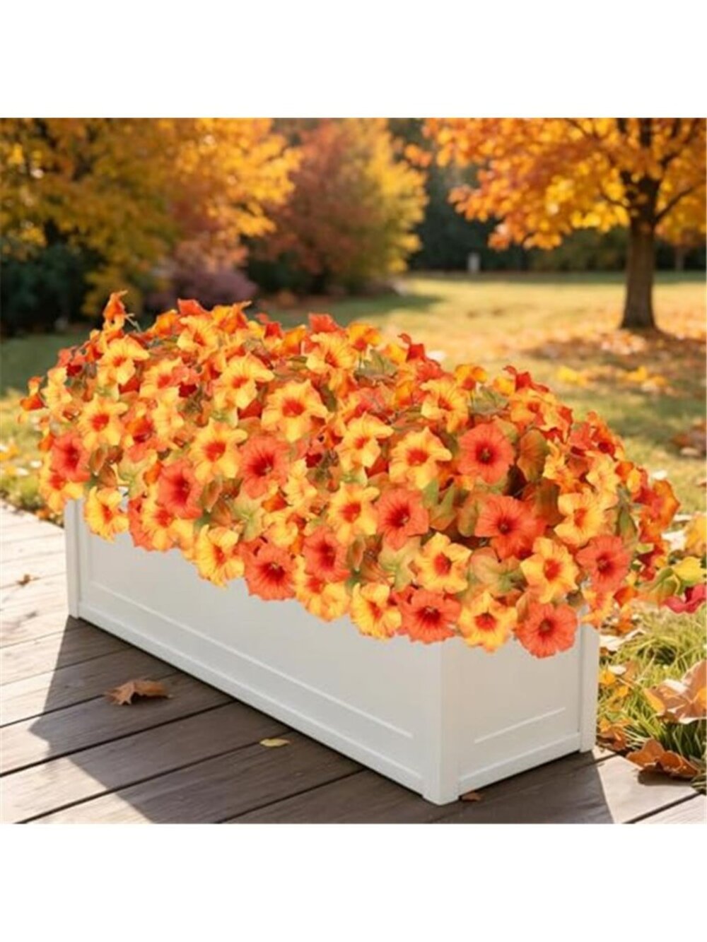 6 Artificial Fall Flowers for Outdoors, Faux Petunias Autumn Decoration, Fake - Picture 4 of 7